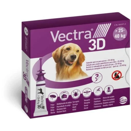 Vectra 3D spot-on 3 pipette per cani 25-40 kg