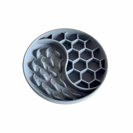 Tappetino/Ciotola da leccare Yin&Yang per cani e gatti (blu acciaio) lickmat