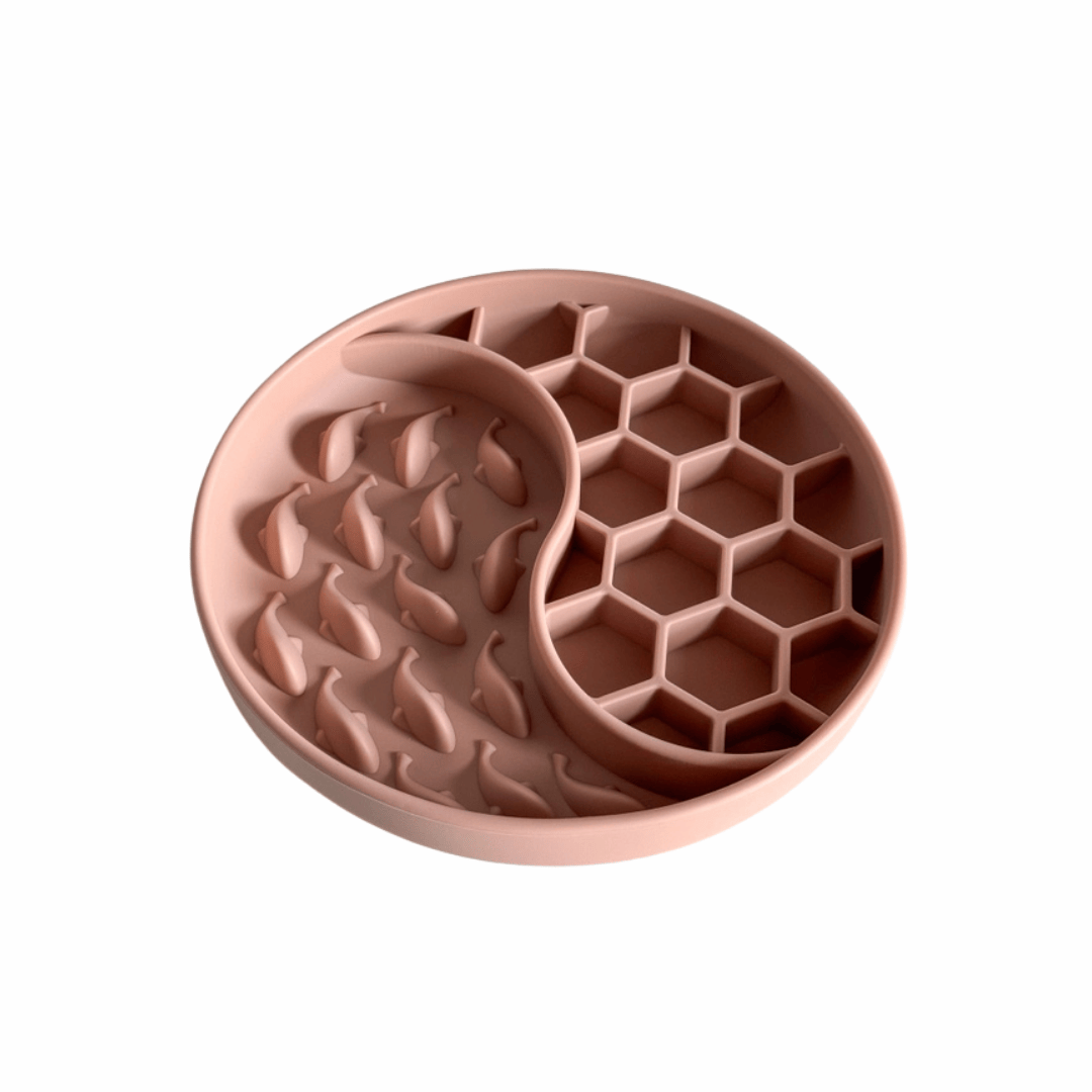 Tappetino/Ciotola da leccare Yin&Yang per cani e gatti (rosa antico) lickmat