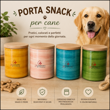 Vaso in ceramica artigianale porta snack e biscotti