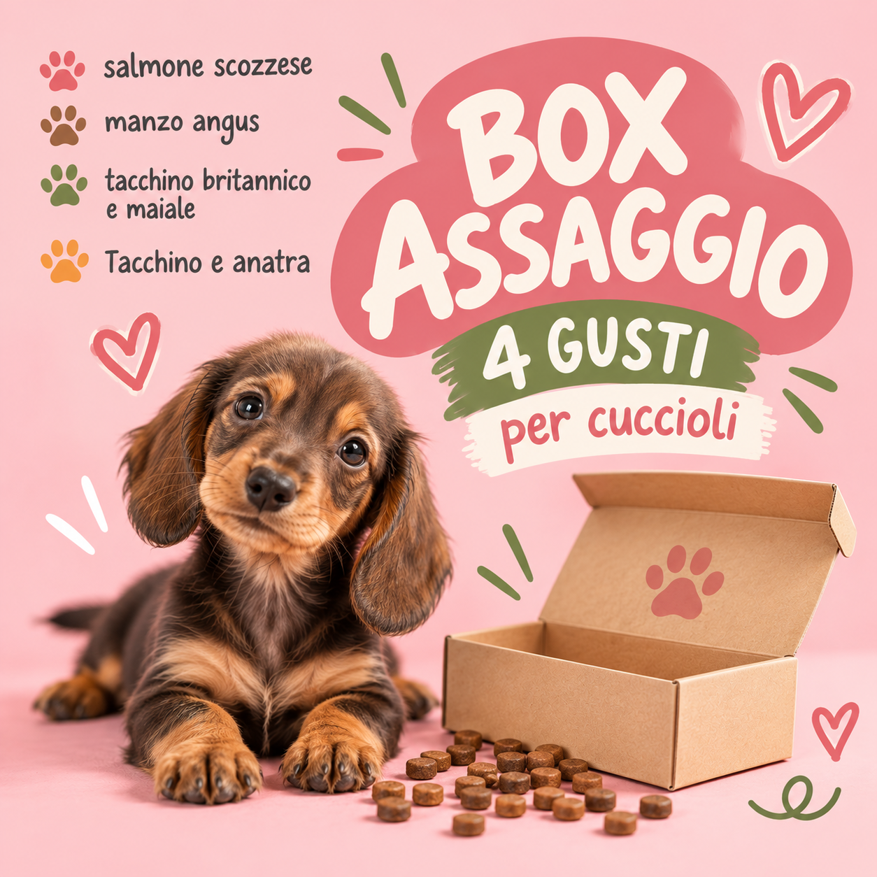 Kit assaggio 3 gusti in monoporzioni da 100g per cuccioli di taglia piccola